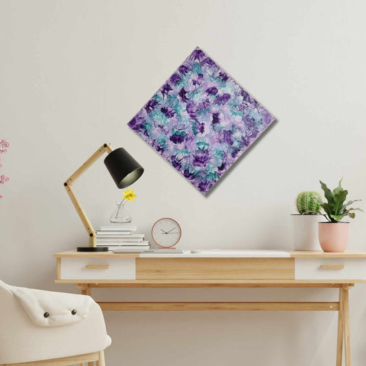 Lavender Fields Encaustic Painting